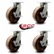 Service Caster 12'' Heavy Duty High Temp Phenolic Swivel Caster Set with Brakes , 4PK CRAN-SCC-KP92S1230-PHRHT-SLB-4 - alternate 3